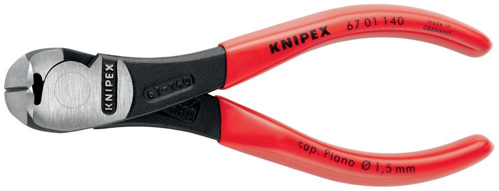Kraftvornschneider Gesamtlänge 140 mm Kopf poliert Kunststoffüberzug