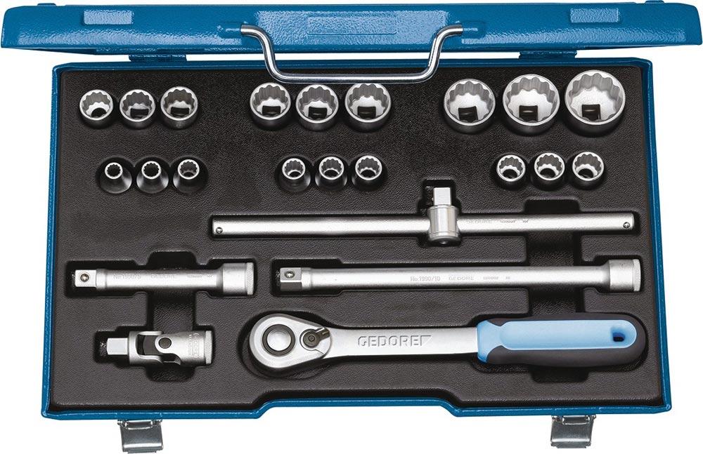 Steckschlüsselsatz D19 EMU-20 23-teilig 1/2  Schlüsselweiten 8-32 mm Anzahl Zähne 60 12-Kant