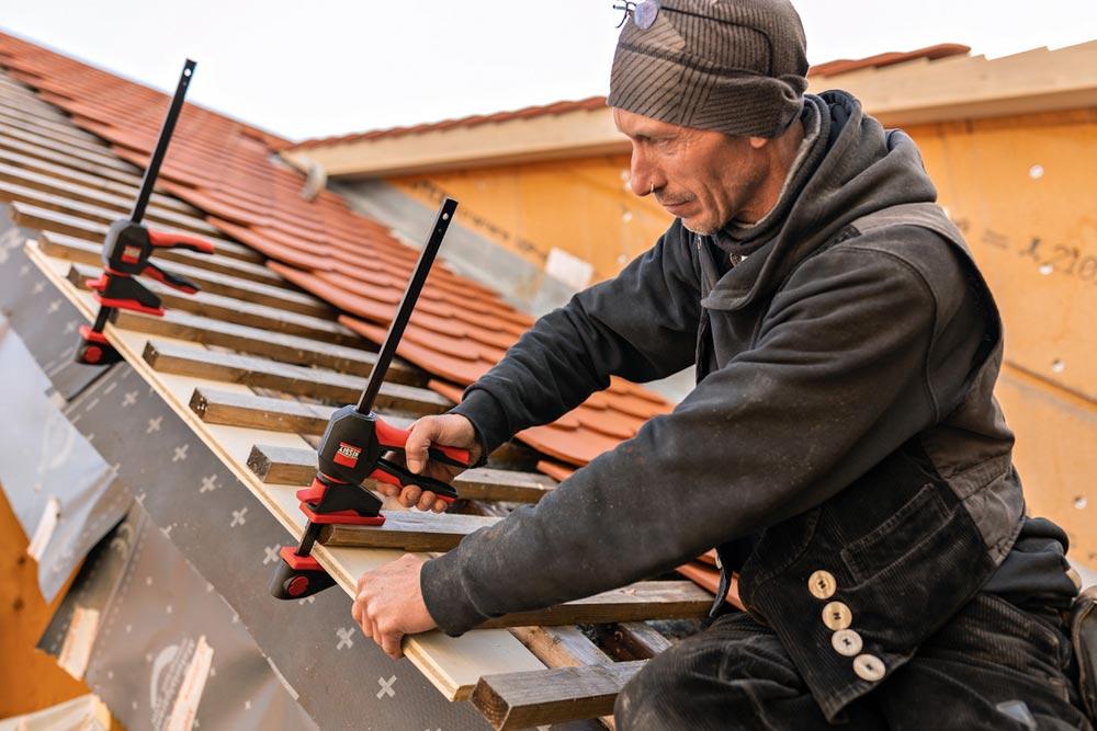 Einhandzwinge EZ360 Spannweite 150 mm Ausladung 80 mm Spreizweite 195 - 315 mm
