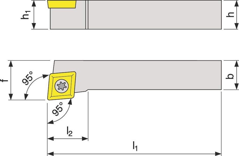 Klemmdrehhalter SCLCL1010E06 links vernickelt Außendrehen