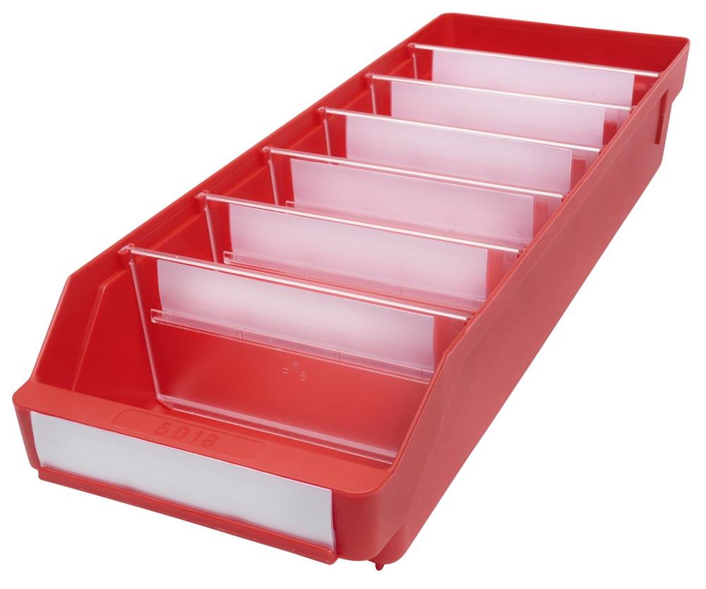 Regalkasten, PP, BxTxH 180x500x95 mm, Farbe rot, VE 20 Stück