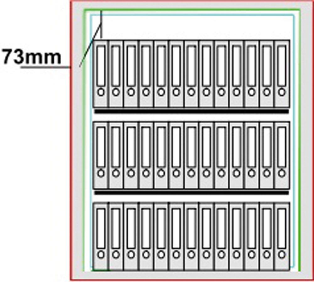 Dokumentenschrank, Sicherheitsstufe Kl. I, S60P, BxTxH 1128x459x1189 mm, Volumen 324 l, 2 Böden, Kapazität 39 Ordner, 2-türig, RAL 7035 lichtgrau