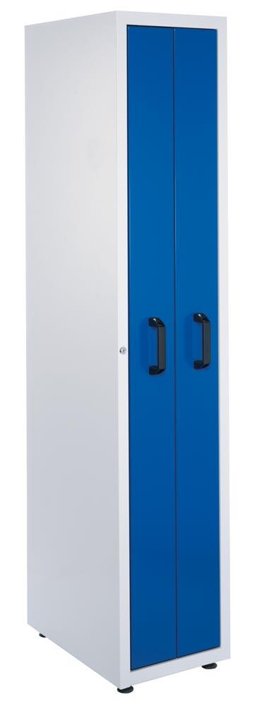 Auszugschrank, 2 Auszüge mit Lochplatten, BxTxH 400x600x2000 mm, RAL 7035/5010