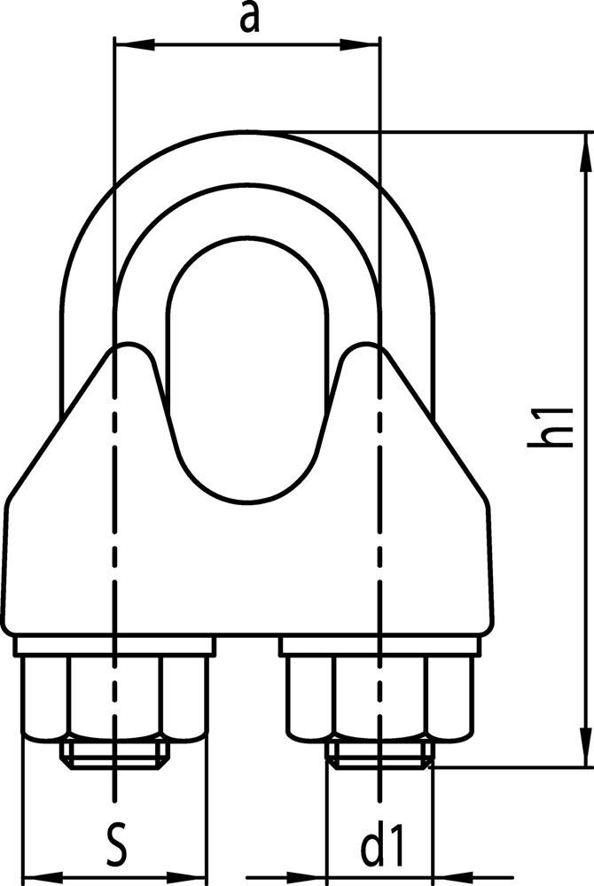 Sicherheitsdrahtseilklemme DIN 1142-EN 13411-5 Gewinde M5 Nenngröße 5,0 mm verzinkt