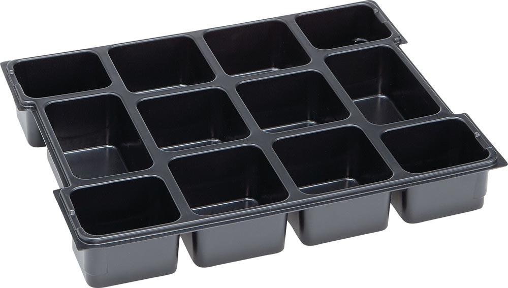 Kleinteileeinsatz L-BOXX® LB 102 B404xT312xH61mm Polystyrol mit 12 Mulden schwarz