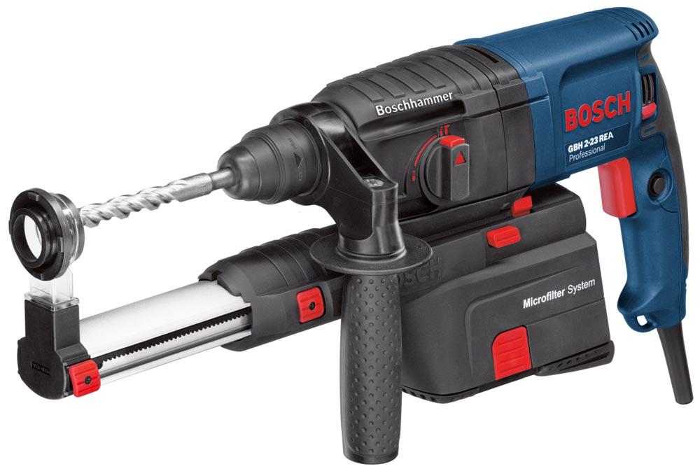 BOSCH Bohrhammer  GBH 2-23 REA, SDS-plus-Aufnahme u. Absaugeinheit im Koffer
