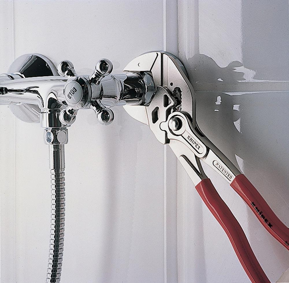 Zangenschlüssel Länge 150 mm Spannweite 27 mm verchromt Kunststoffüberzug