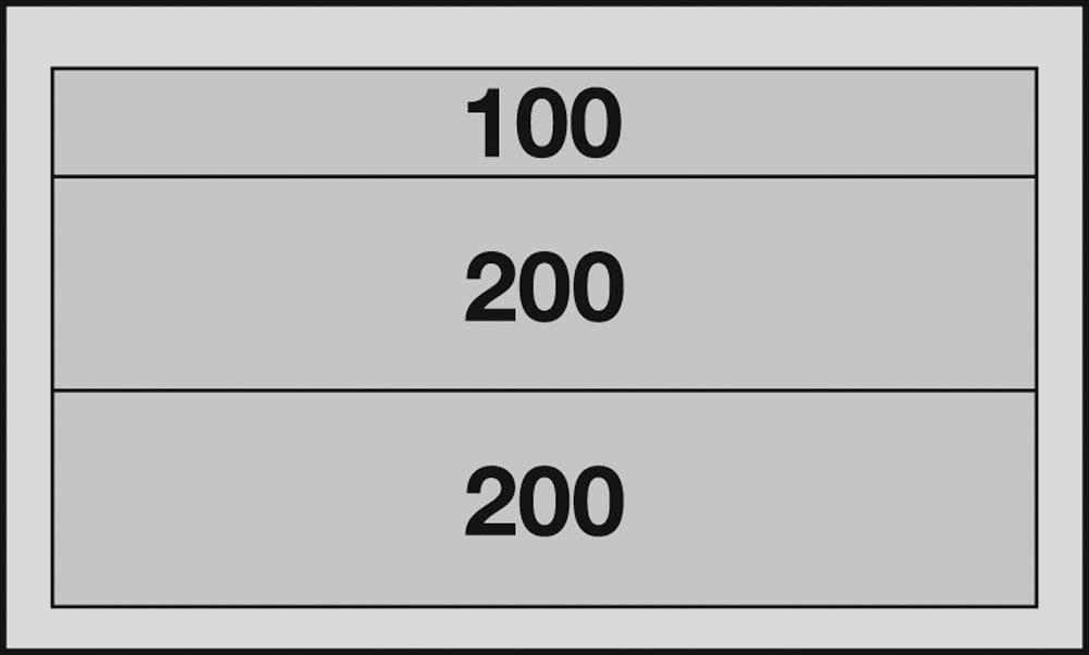 Schubladenblock, 3 Schubladen 1x100 mm, 2x200 mm, BxTxH 1000x500x600 mm, Korpus/Schubladen RAL 7035 lichtgrau