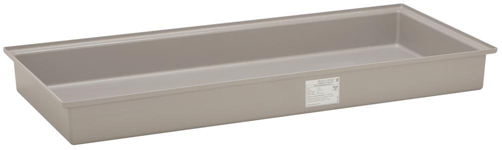 Auffangwanne aus GFK, ohne Gitterrost, Auffangvolumen 220 l, BxTxH 850x1880x190 mm