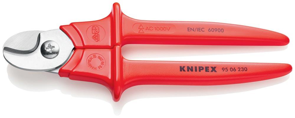 Kabelschere Länge 230 mm Kopf poliert VDE Kunststoff umspritzt