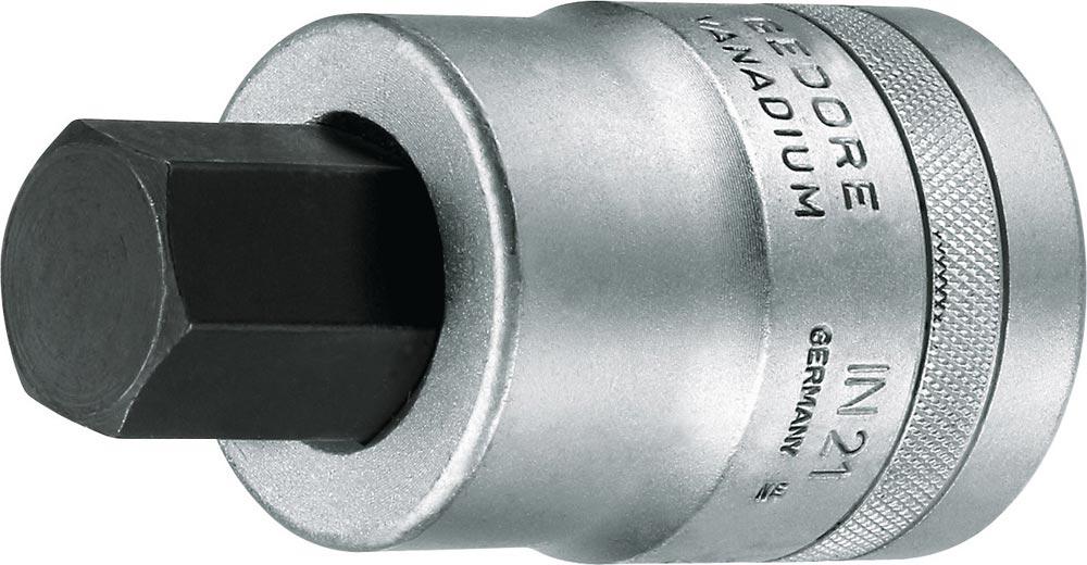 Steckschlüsseleinsatz IN 21 1  Innen-6-kant Schlüsselweite 17 mm Länge 90 mm