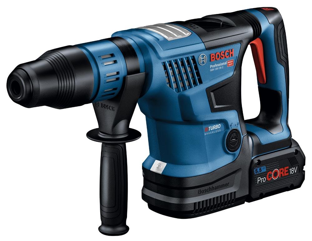 BOSCH Akku-Bohrhammer GBH 18V-36 C, 2x5.5Ah ProCORE18V, GAL 1880 CV Koffer