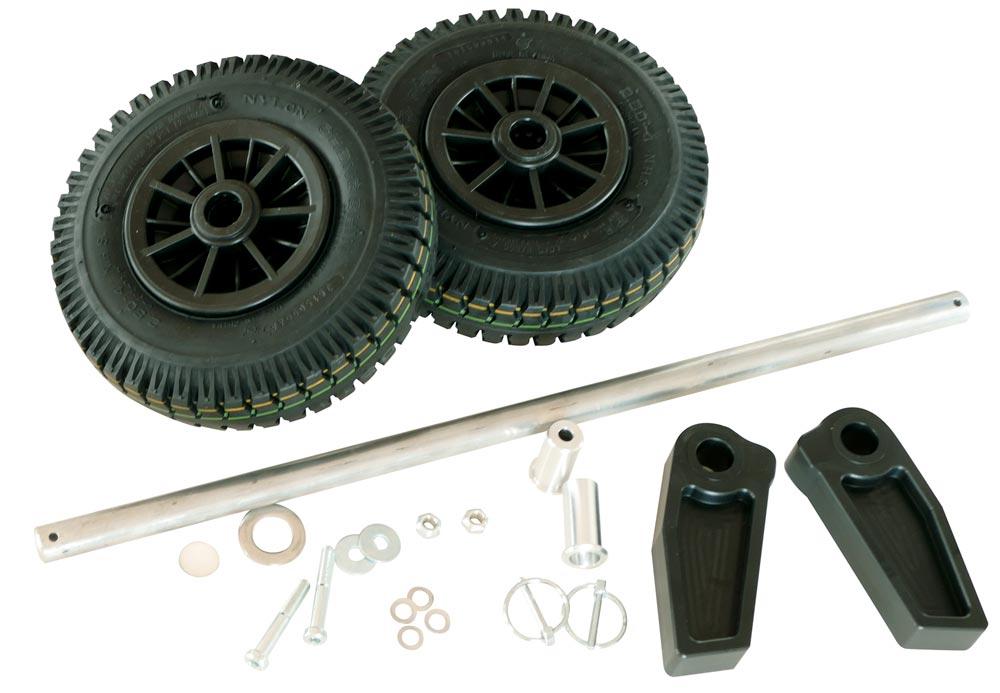 Offroad-Radset Durchm. 220 mm, Luftbereifung, für Mobile Aluminium-Kiste Innenmaß BxT 750x450 mm
