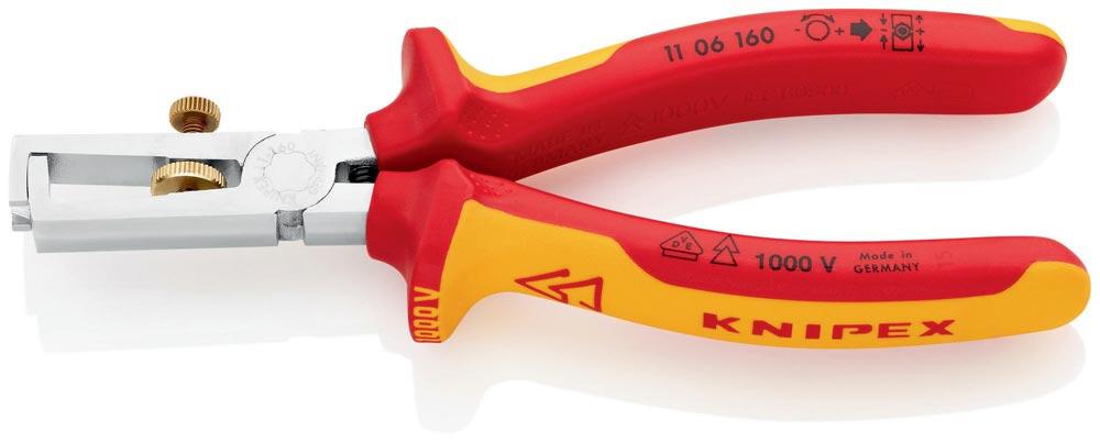 Abisolierzange Länge 160 mm VDE verchromt Mehrkomponenten-Hüllen mit Öffnungsfeder