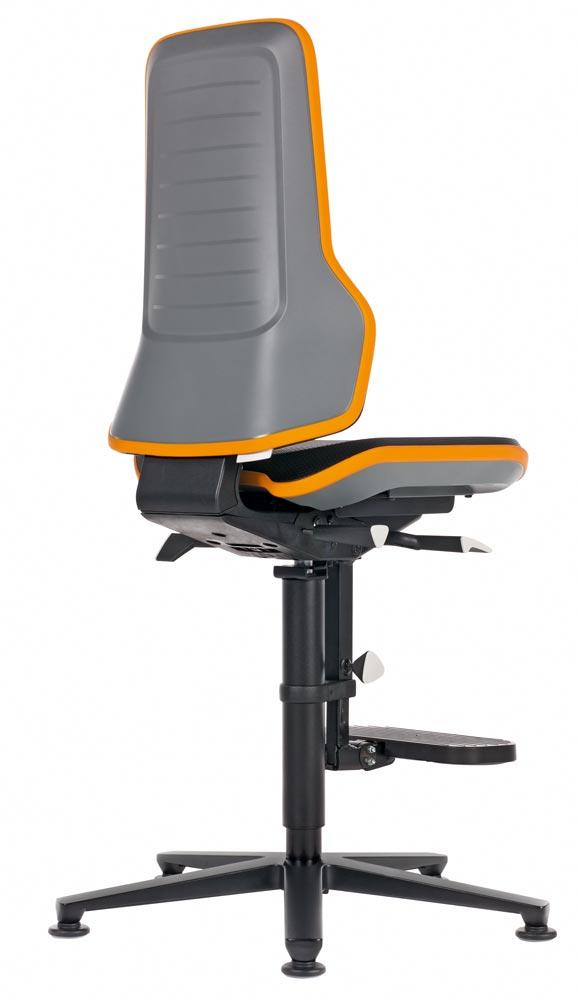 Arbeitsdrehstuhl, Permanentkontakt, mit Gleiter und Aufstieghilfe, Flexband grau, Basisstuhl ohne Polster, Sitz Höhe 590-870 mm, DIN 68877 Arbeitsdrehstuhl, Permanentkontakt, mit Gleiter und Aufstieghilfe, Flexband grau, Basisstuhl ohne Polster, Sitz Höhe 590-870 mm, DIN 68877