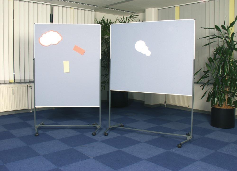Moderationswand Vario, magnethaftend weiß, Tafelgröße BxH 1200x1500 mm, Gesamthöhe 1960 mm
