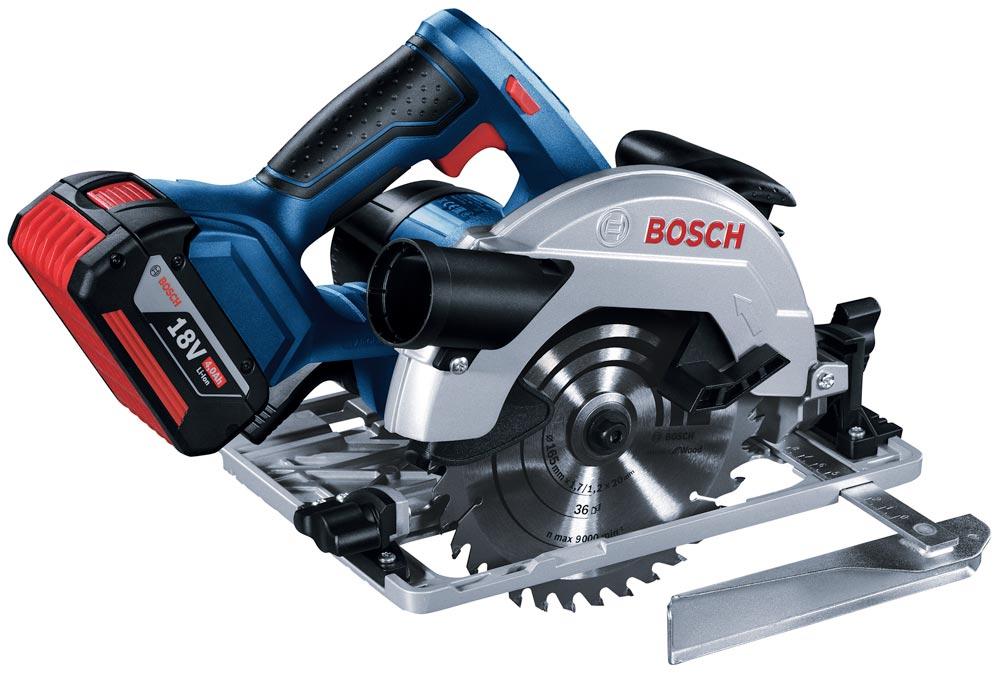 BOSCH Akku-Handkreissäge GKS 18V-57 G 2 x 5,0 Ah, FSN 1400 in L-Boxx