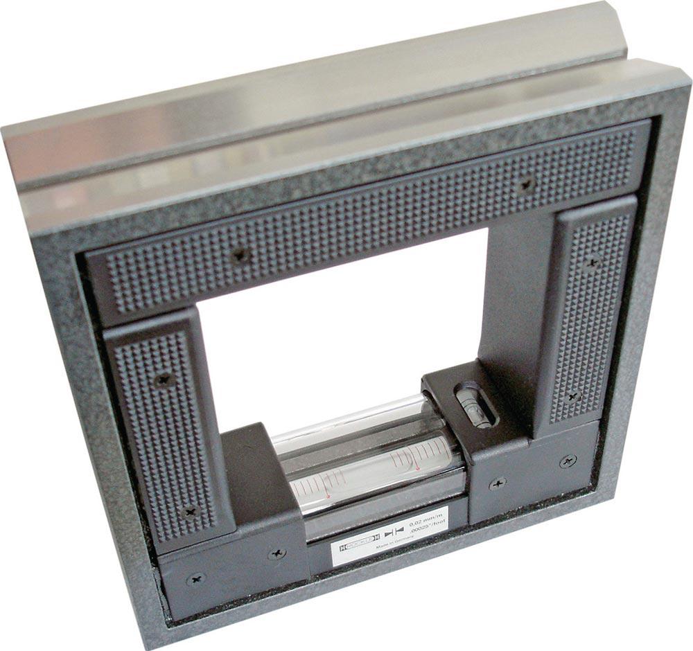 Rahmenwasserwaage DIN 877 Genauigkeit 0,02 mm/m 0,24 mm/m 200 x 200 x 42 mm