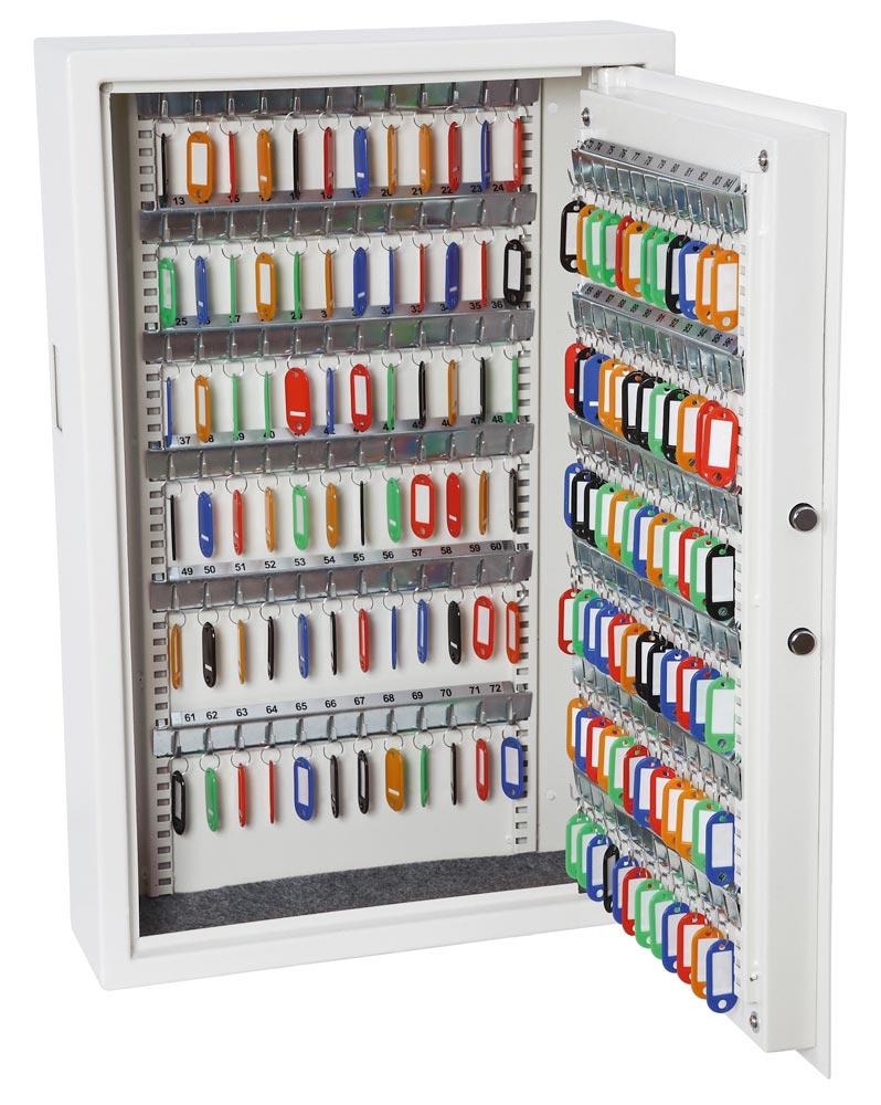 Schlüsseltresor, 500 Haken, BxTxH 580x280x760 mm, elektr. Tastenschloss, RAL 9003 signalweiß