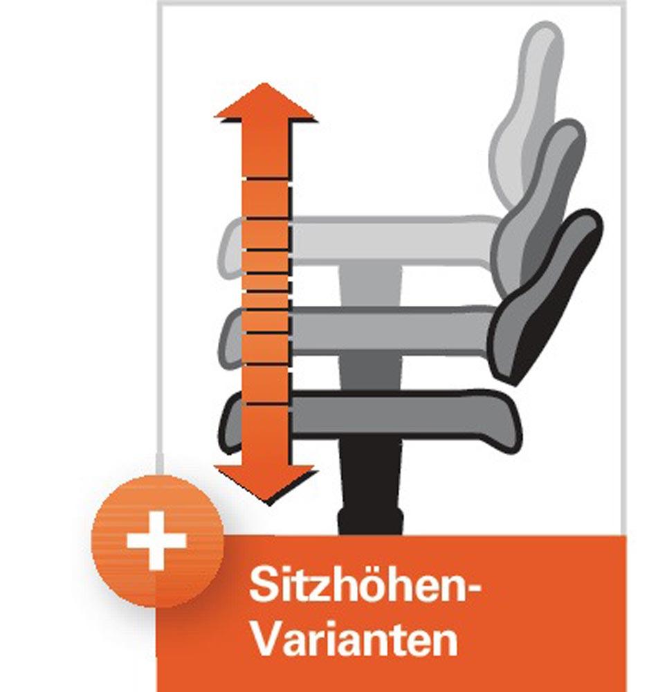 Arbeitsdrehstuhl Rollen Integralschaum schwarz 440-620 mm