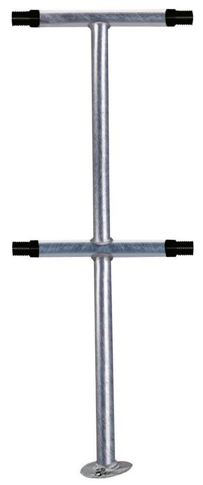 Schutzgeländer, Mittelstück, BxH 500x1000 mm, Durchm. 42 mm, Wandstärke 3,2 mm, Außenbereich, feuerverzinkt