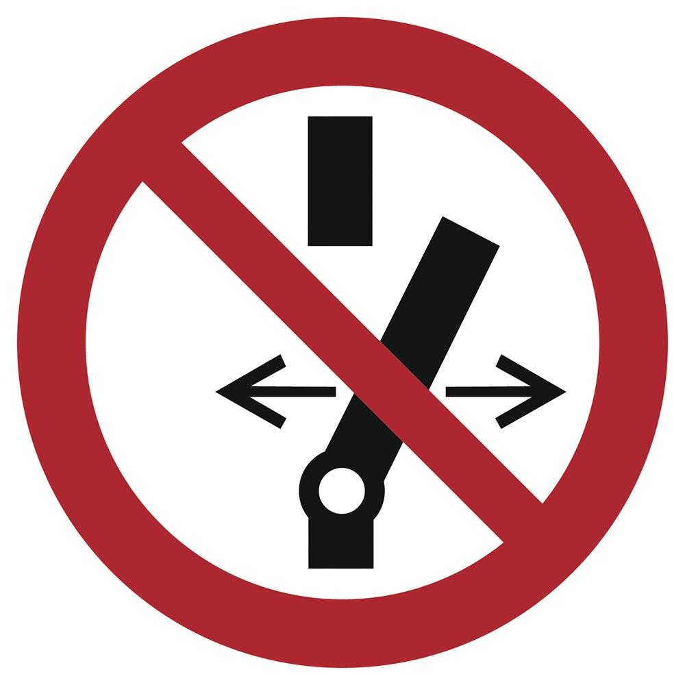 Verbotsschild, Nicht schalten, Folie, Durchm. 50 mm, DIN EN ISO 7010, VE Bogen mit 6 Stück