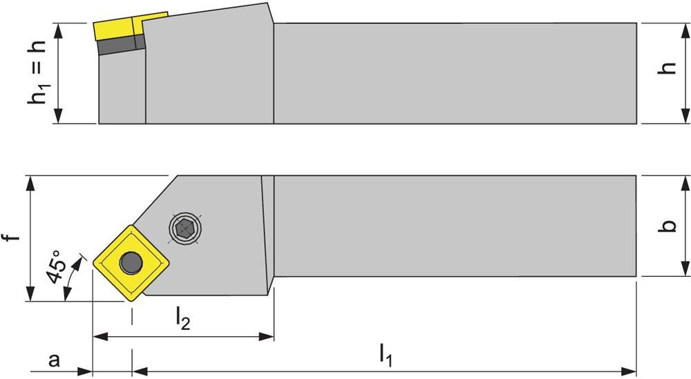 Klemmdrehhalter PSSNR2525M12 rechts vernickelt Außendrehen