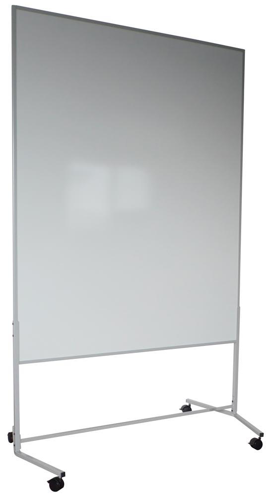 Moderationswand Economy, magnethaftend weiß, Moderationsfläche BxH 1200x1500 mm, Gesamthöhe 1960 mm