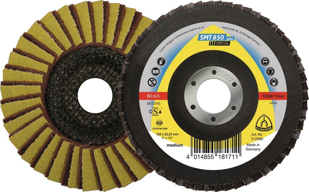 Fächerscheibe SMT 850 Kombi Ø 125 mm Körnung 120 konisch INOX Zirkonkorund