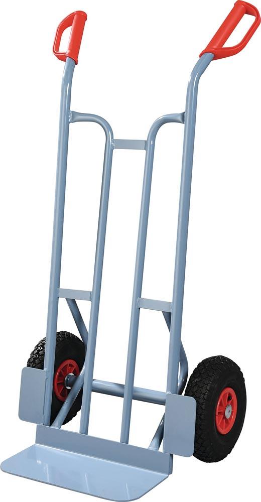 Sackkarre Höhe 1150 mm Schaufel-L150xB400mm Luft-Bereifung Tragfähigkeit 250 kg taubenblau, RAL 5014