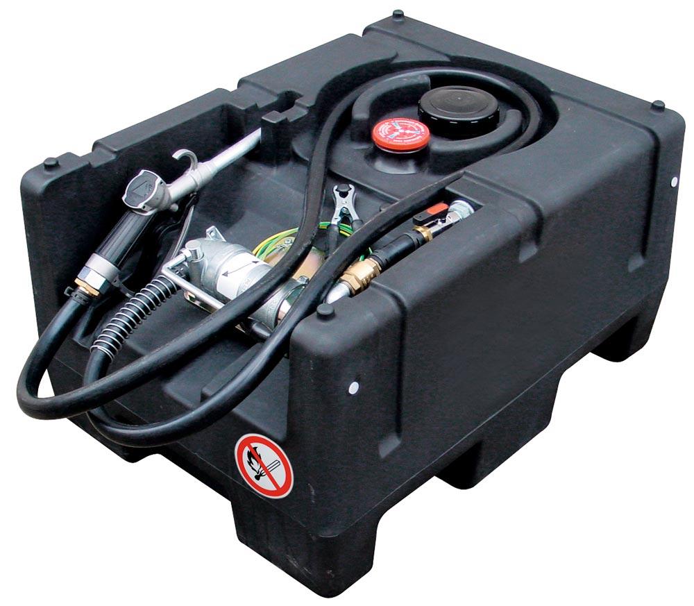 Mobile Benzintankstation, Volumen 120 l, mit Handpumpe, BxTxH 800x600x450 mm, Gewicht 23 kg