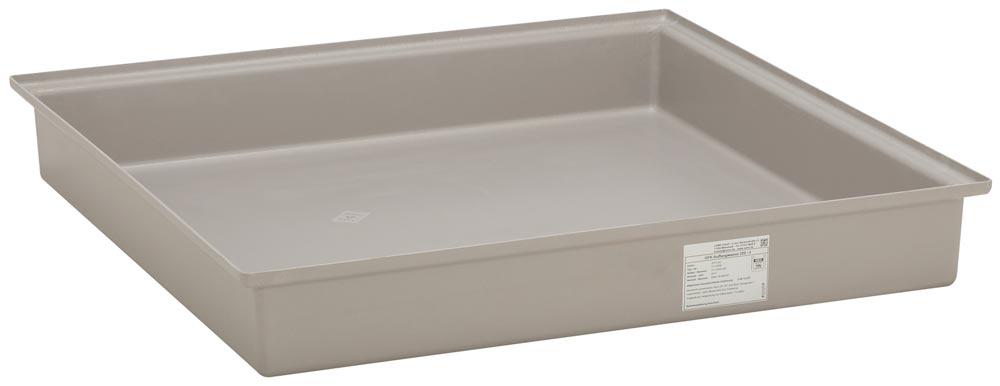 Auffangwanne aus GFK, ohne Gitterrost, Auffangvolumen 220 l, BxTxH 1280x1280x180 mm