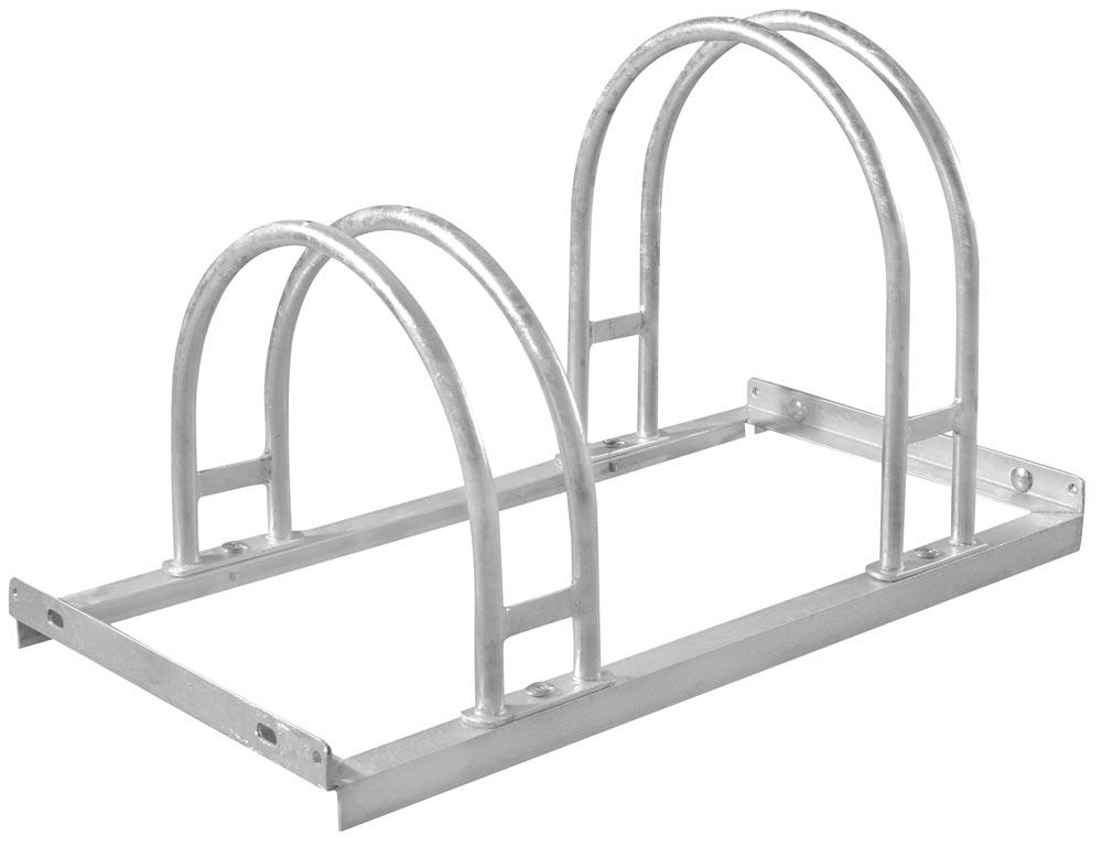 Bogenparker, Stahl verzinkt, ein- und zweiseitige Radeinstellung, Radabstand 350 mm, Hoch-/Tiefstellung, 2er Stand, Länge 700 mm