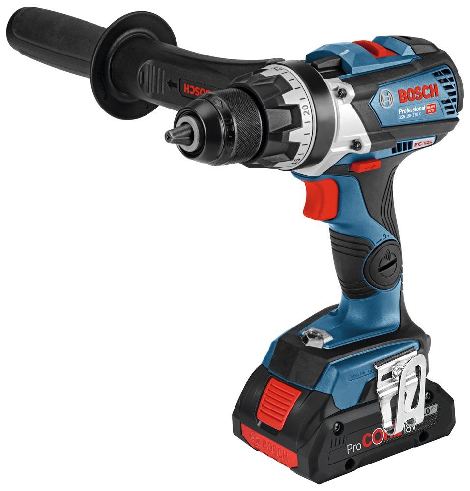 BOSCH Akku-Bohrschrauber GSR 18V-110 C, 2x ProCORE 18V 4.0Ah, GAL 18V-40 in L-Boxx