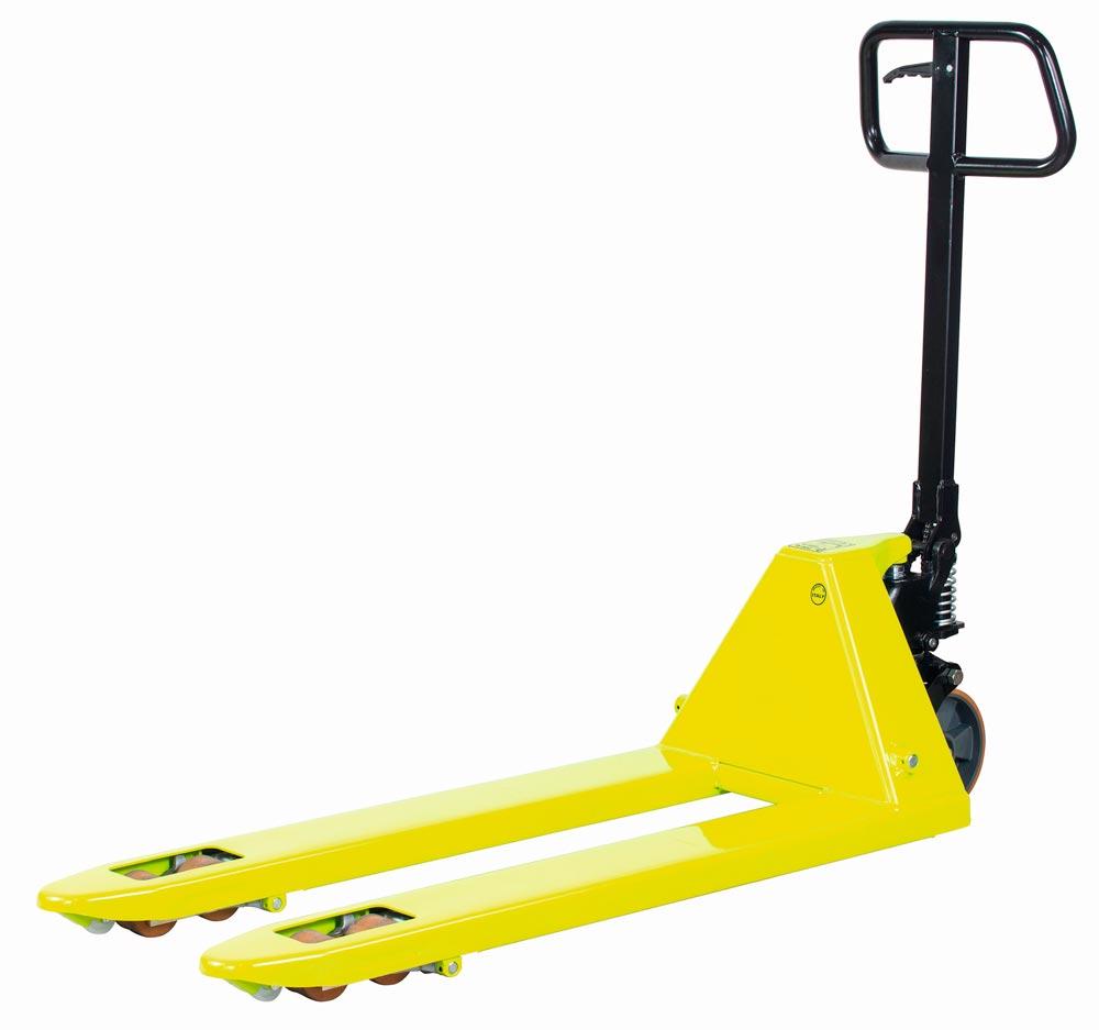 Handgabelhubwagen, Traglast 2500 kg, Bereifung Gummi/Nylon ,tandem, Gabellänge 1150 mm