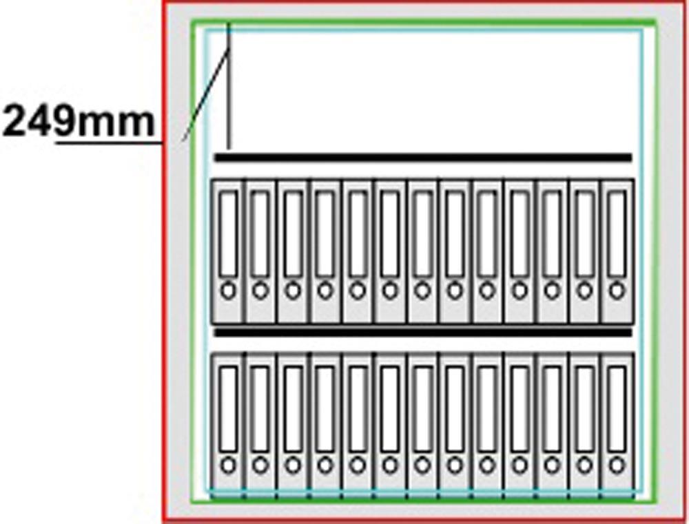 Dokumentenschrank, Sicherheitsstufe Kl. I, S60P, BxTxH 1128x506x1045 mm, Volumen 326 l, 2 Böden, Kapazität 26 Ordner, 2-türig, RAL 7035 lichtgrau