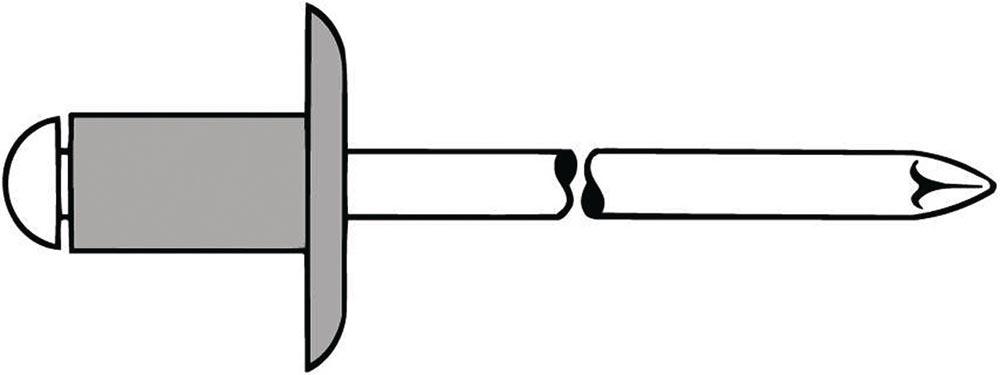 Blindniet Nietschaft d x l 4 x 12 mm K12 Aluminium / Stahl 500 Stück