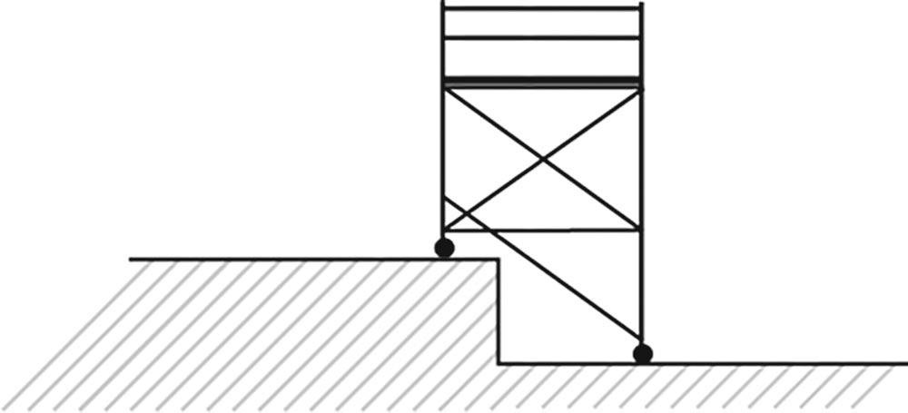 Fahrgerüst, Aluminium, mit Ausleger, Reichhöhe 10,40 m, Standhöhe 8,40 m, Gerüsthöhe 9,64 m, Gewicht 327,8 kg